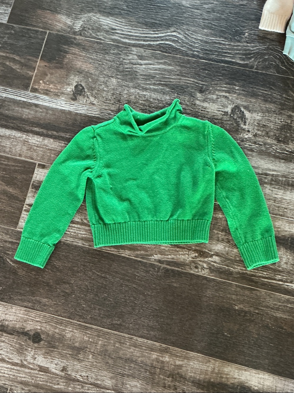 Girls' Green Turtleneck Sweater Top